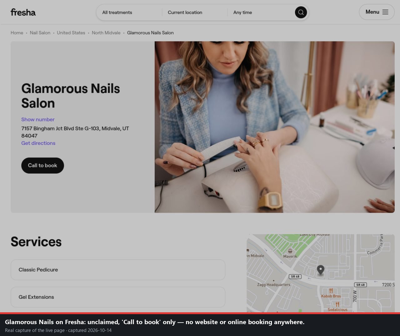 Capture: No website, no online booking