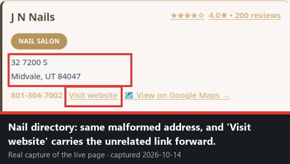 Capture: Address missing the 'W'
